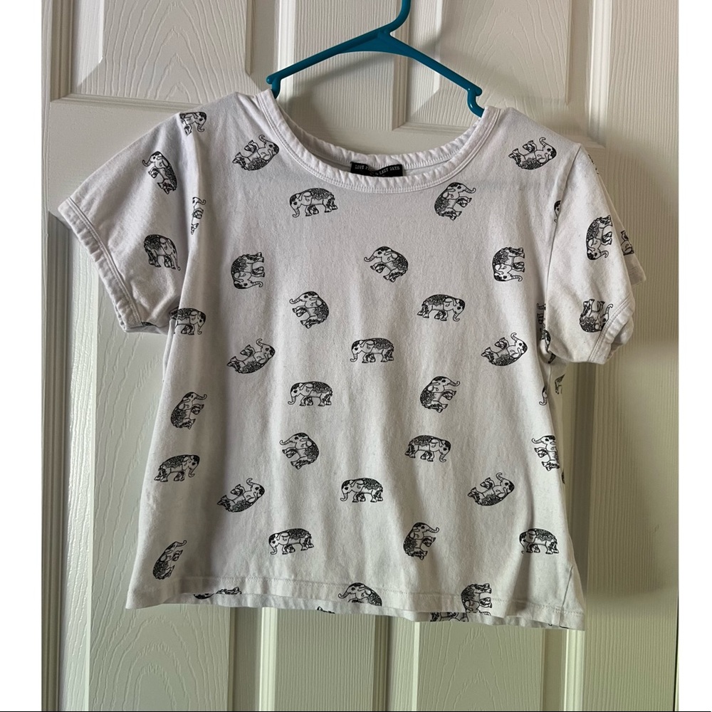 Women’s White Elephant Crop Top